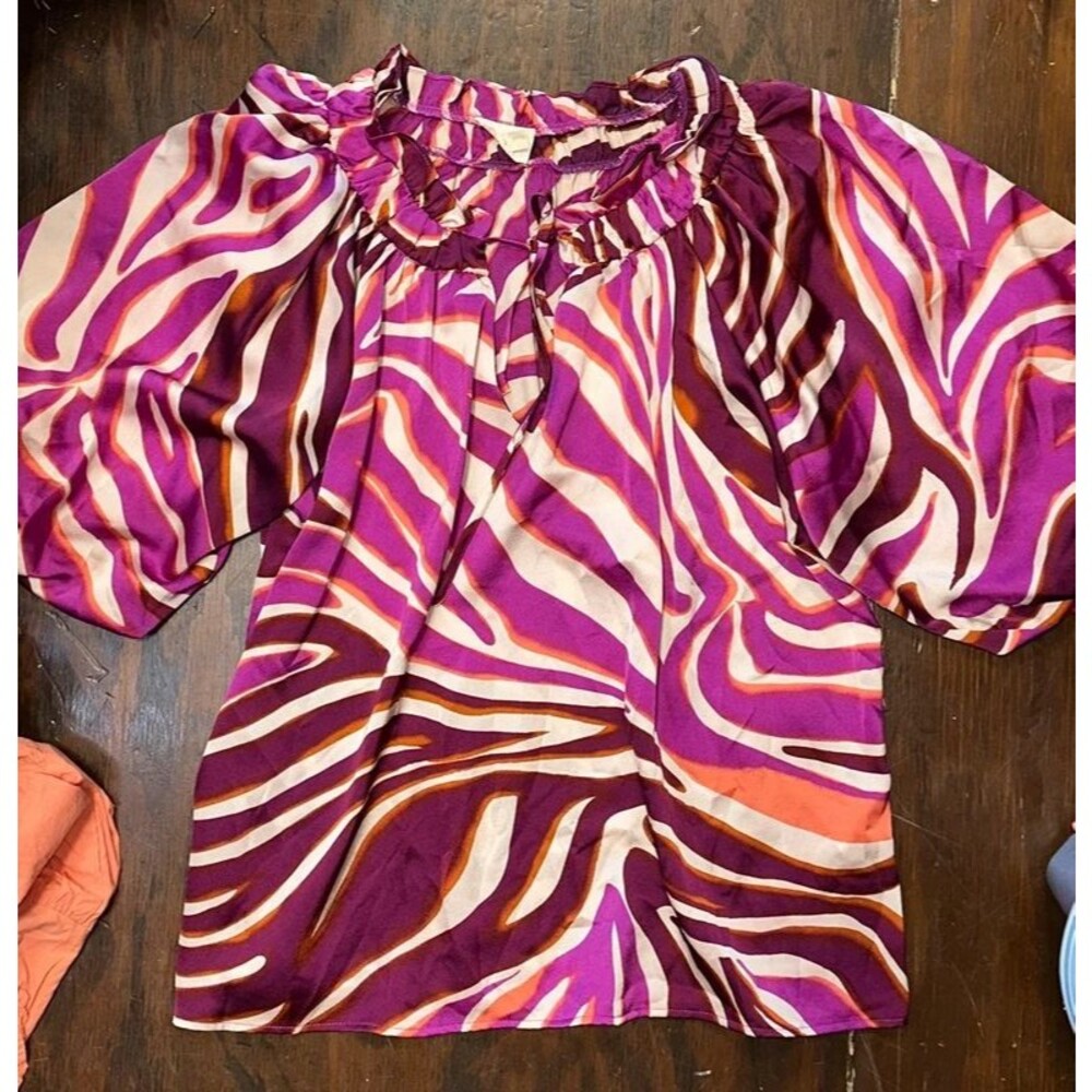 Bibi Purple Zebra Top Size Small